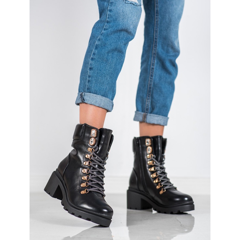 Seastar Snörstövletter svart 1