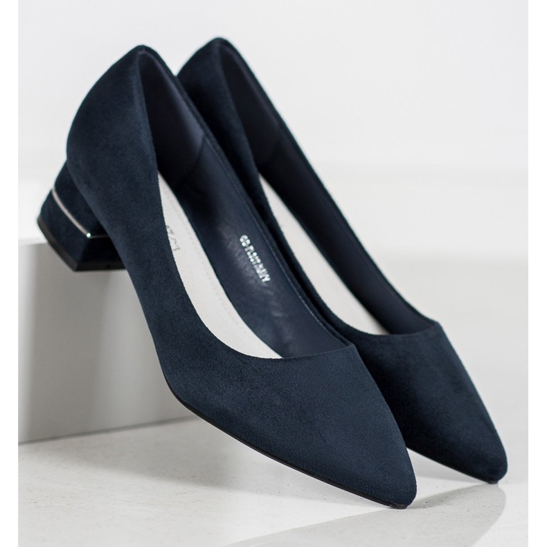 Goodin Pumpar med dekorativt bälte blå 2