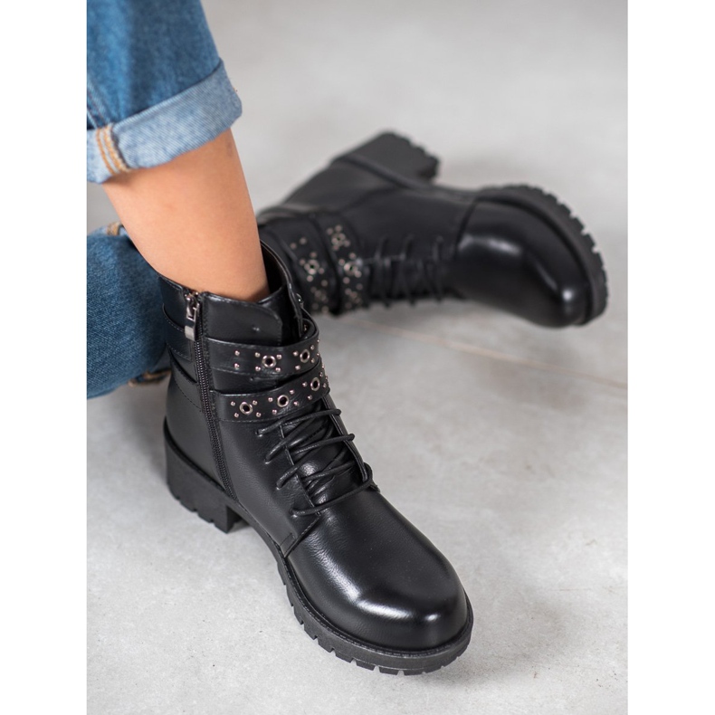 SHELOVET Snörda arbetare svart 1