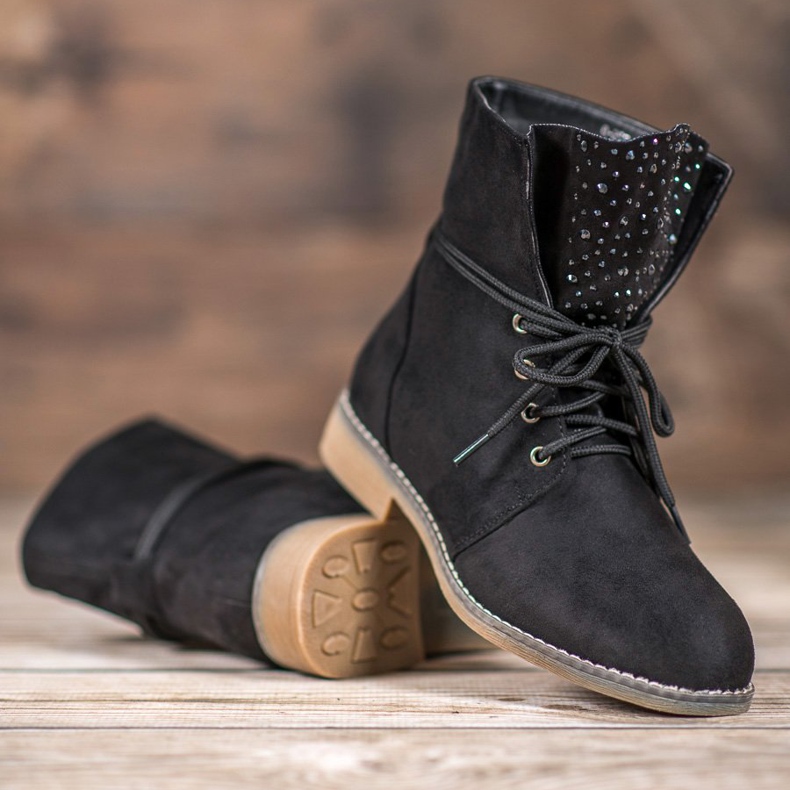 Stövlar Med Kristaller svart 1