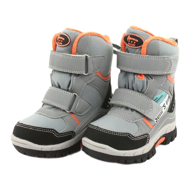 American Club stövlar med ett grått RL34 -membran svart orange 3