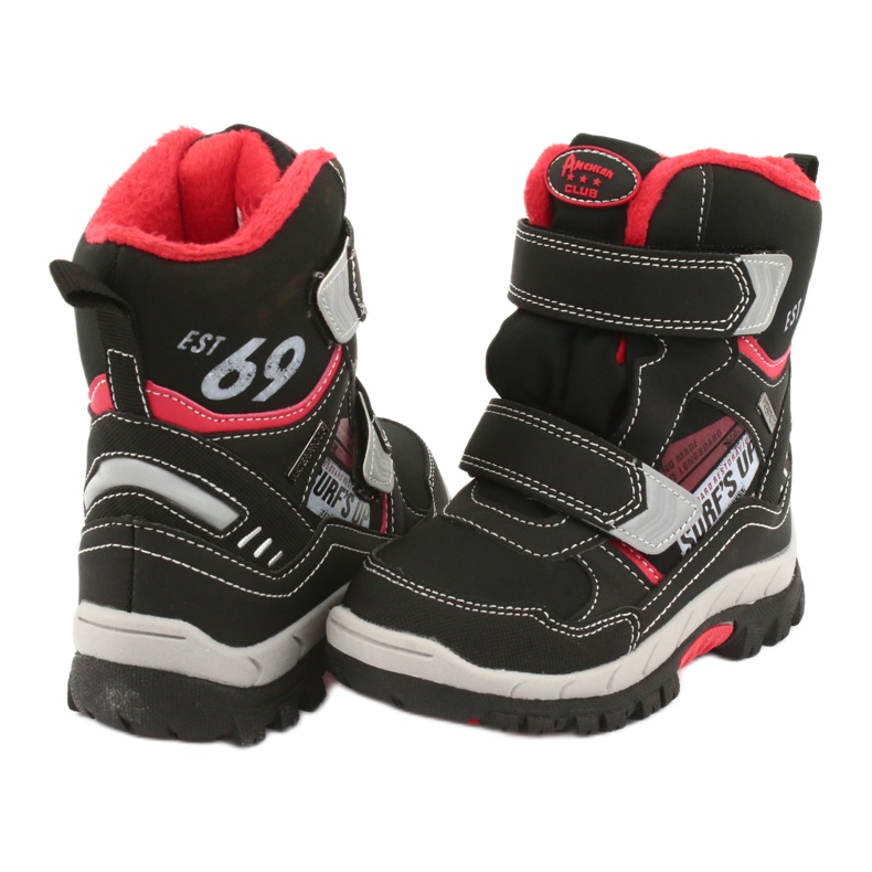 American Club stövlar med ett RL34 membran svart röd 4