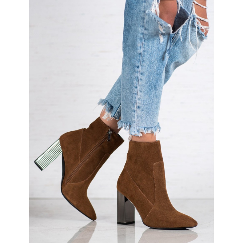 Goodin Sexiga läderstövlar brun 2