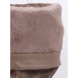 Platta stövlar för kvinnor, beige 1084-PG Khaki 2