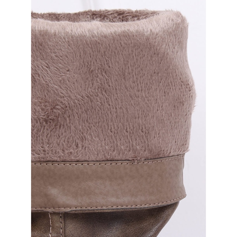 Platta stövlar för kvinnor, beige 1084-PG Khaki 2