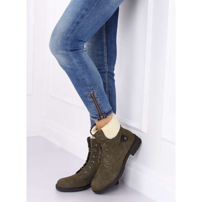 Gröna snörstövlar K-9926 Gröna 2