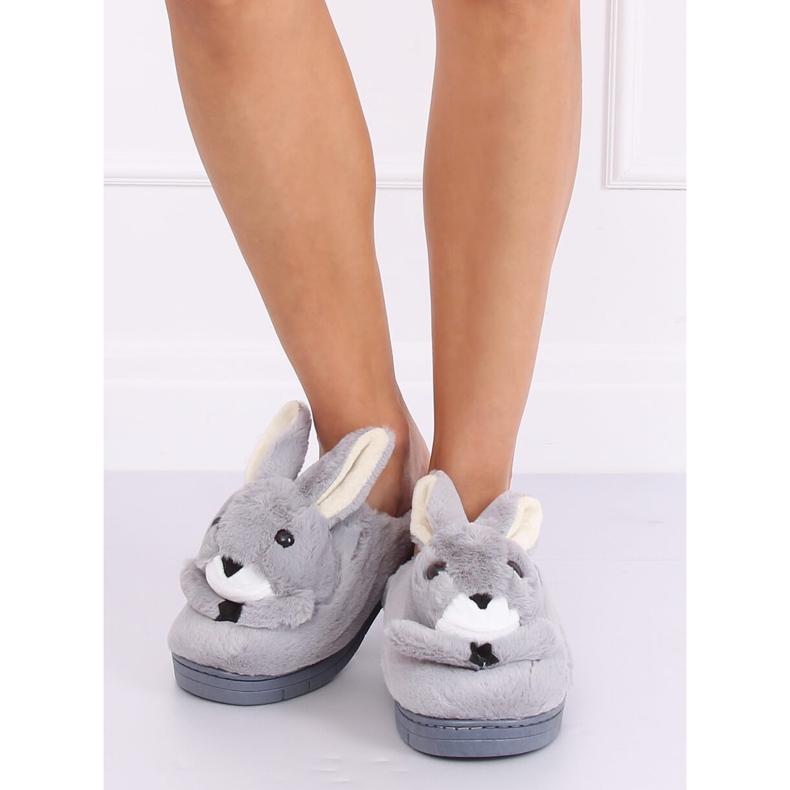 Grå tofflor kaniner grå MA17 Grå 1