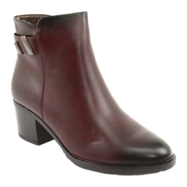 M.Daszyński Stövlar på dragkedjan isolerade Daszyński SA153 klarett röd mångfärgad 1