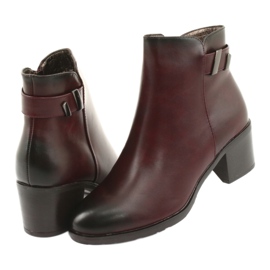 M.Daszyński Stövlar på dragkedjan isolerade Daszyński SA153 klarett röd mångfärgad 4