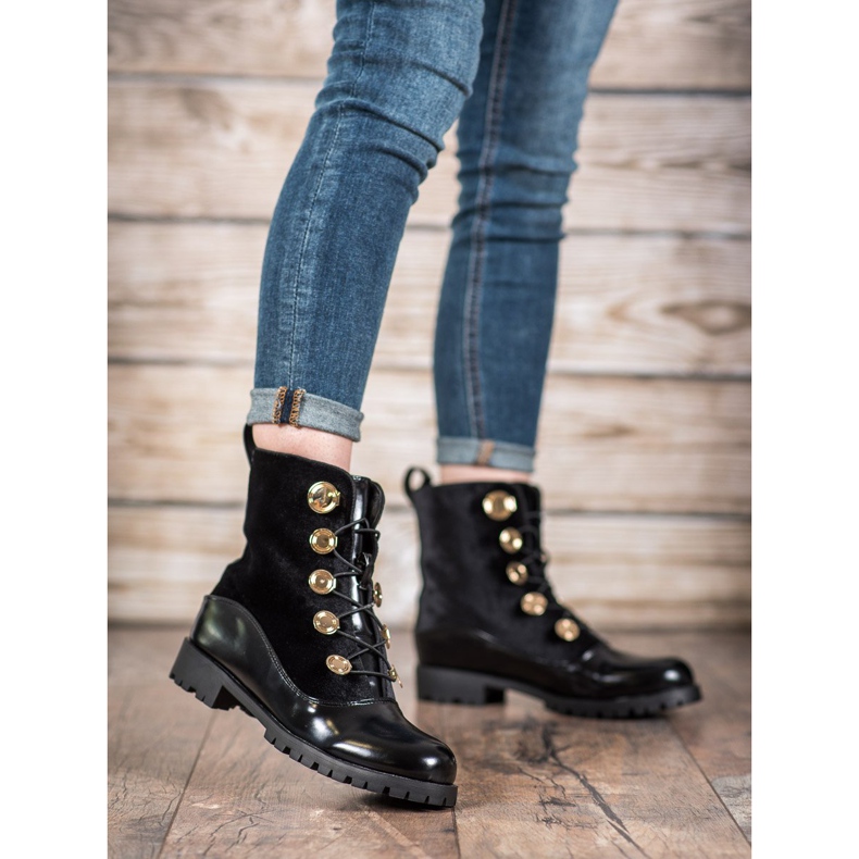 Seastar Velourstövlar med ribbstickning svart 2