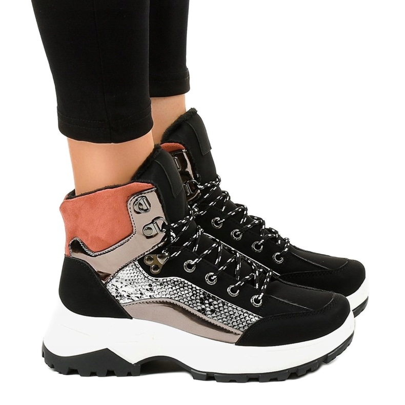 Svarta damisolerade sneakers F-19208-1 mångfärgad 1