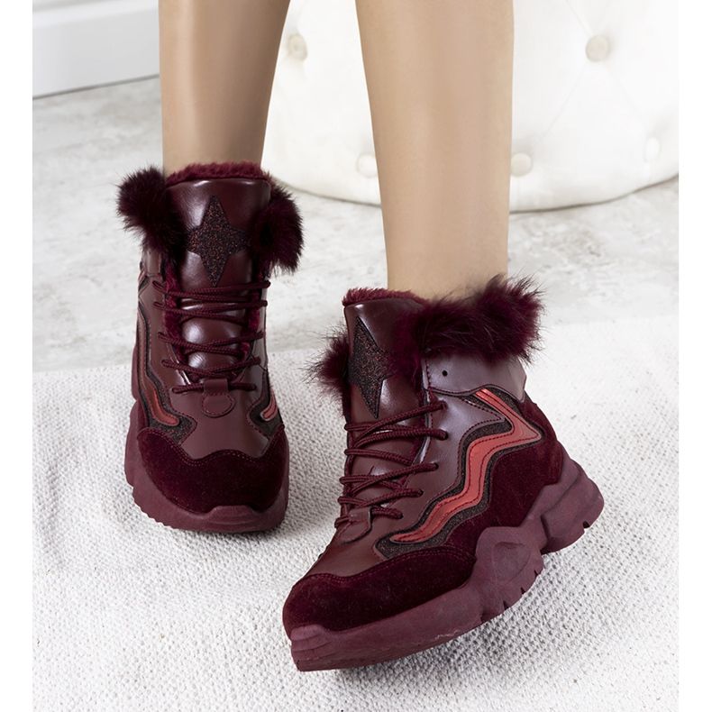 Varma vinröda sneakers LS-2062 1