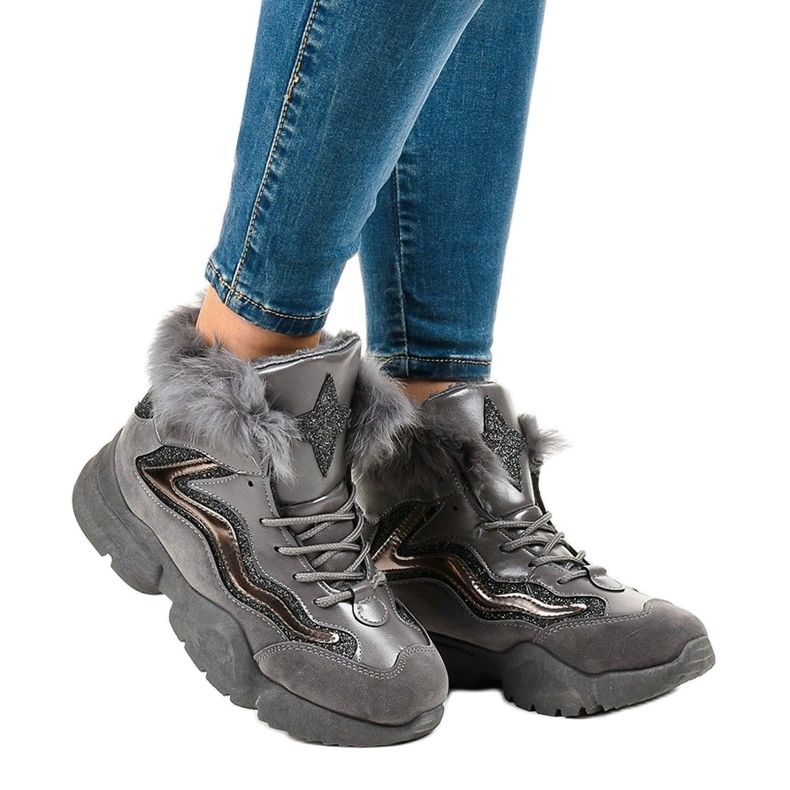 Varma grå sneakers LS-2062 1