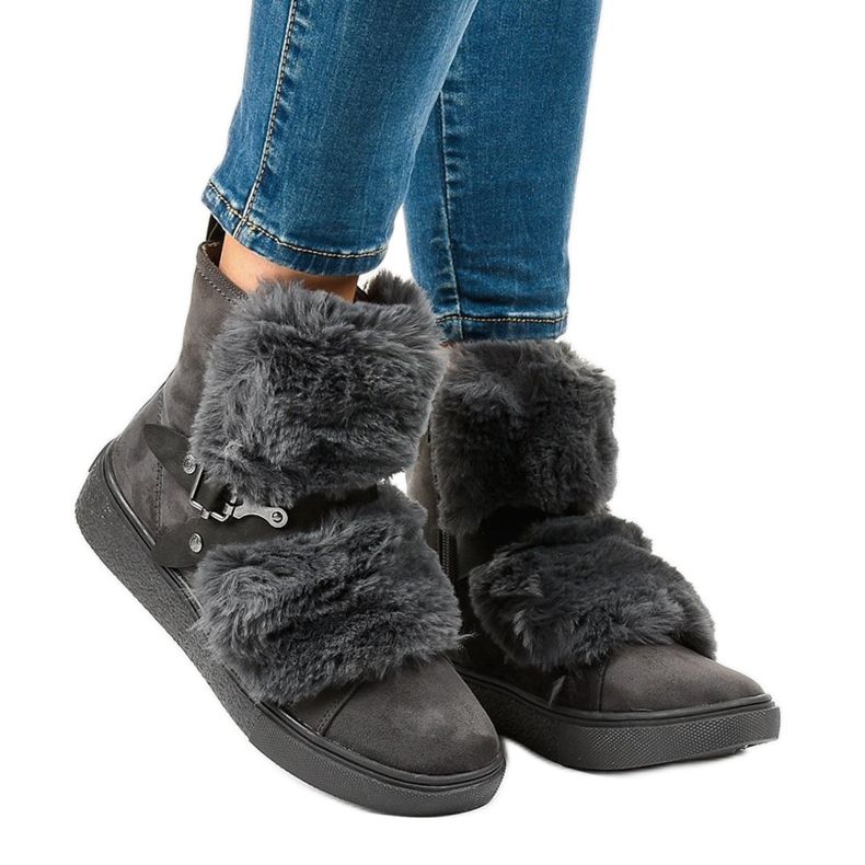 Grå mockaisolerade stövlar GF-QB08 1