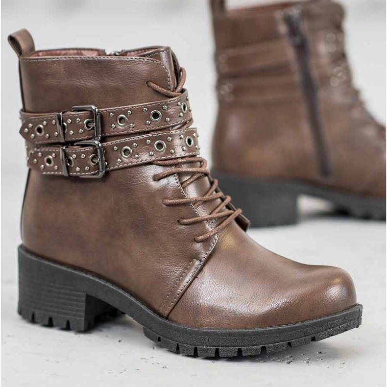 SHELOVET Snörda arbetare brun 1