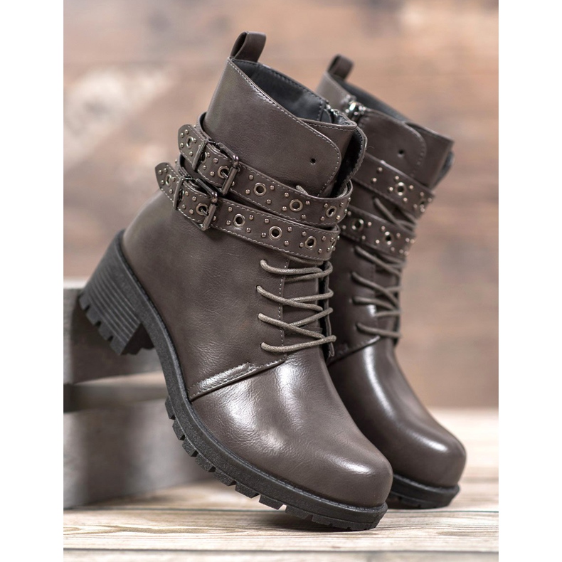 SHELOVET Snörda arbetare grå 1