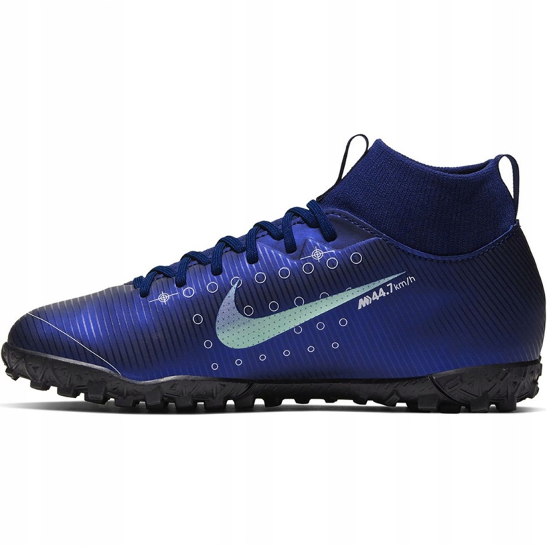 Nike Mercurial Superfly 7 Academy Mds Tf Jr BQ5407 401 fotbollsskor marinblå marinblå 2