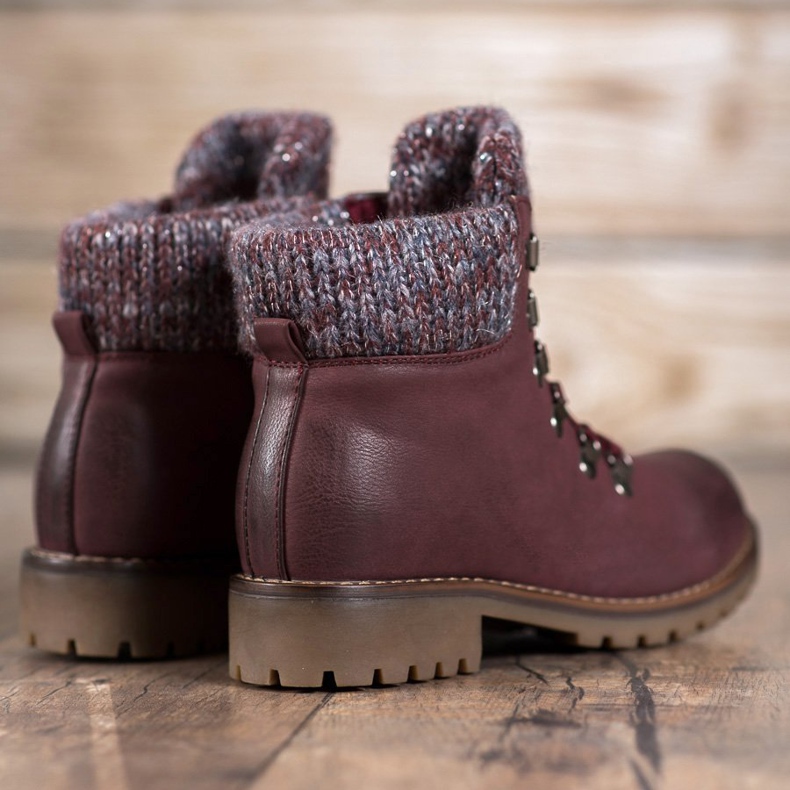 SHELOVET Burgundy snörskor röd 1