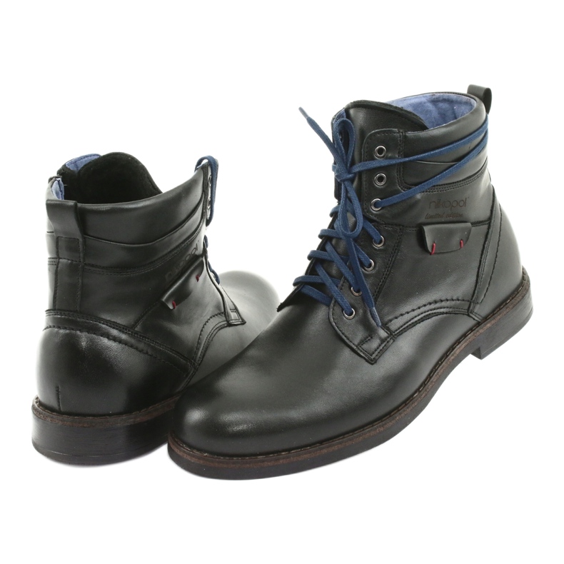 Nikopol Herrläderstövlar isolerade med en dragkedja 700 svart 4