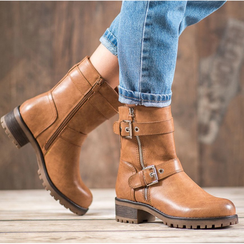 SHELOVET Arbetare med utsmyckad dragkedja brun 1