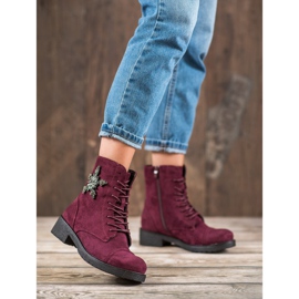 SHELOVET Burgundy mocka stövlar röd 2