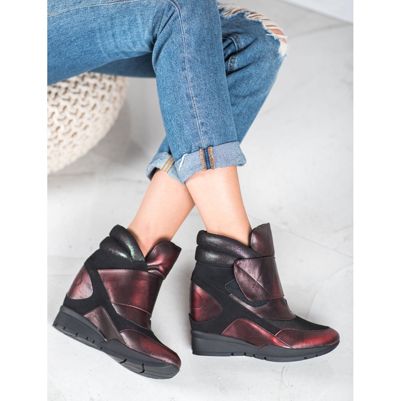 Sergio Leone Kardborreband Sneakers röd 2