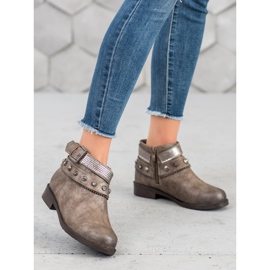 Forever Folie Stövlar med strass brun 2