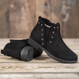 SHELOVET Stövlar med dubbar svart grön 1