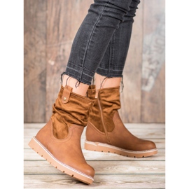 Ideal Shoes Arbetare på plattformen brun 1