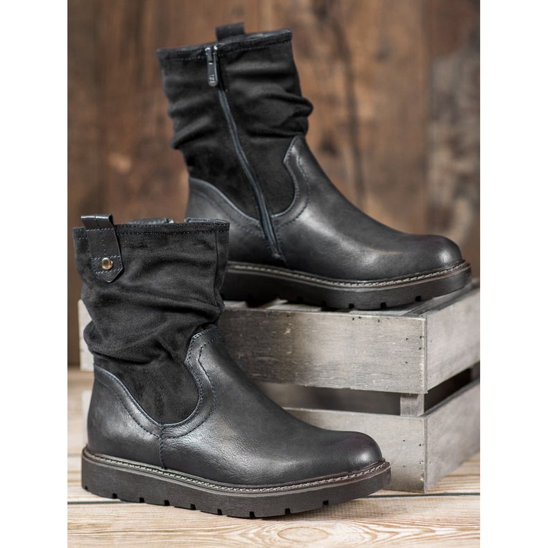 Ideal Shoes Arbetare på plattformen svart 1