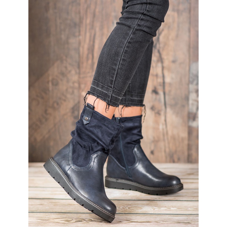 Ideal Shoes Arbetare på plattformen blå 1