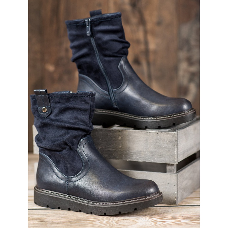 Ideal Shoes Arbetare på plattformen blå 2