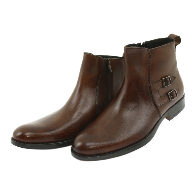 Moskała Ankelstövlar i mosaikläder brun 3