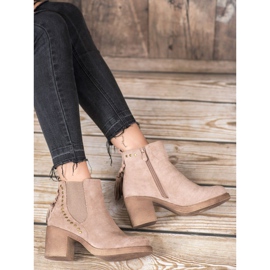 Small Swan Chelsea stövlar med fransar brun 1