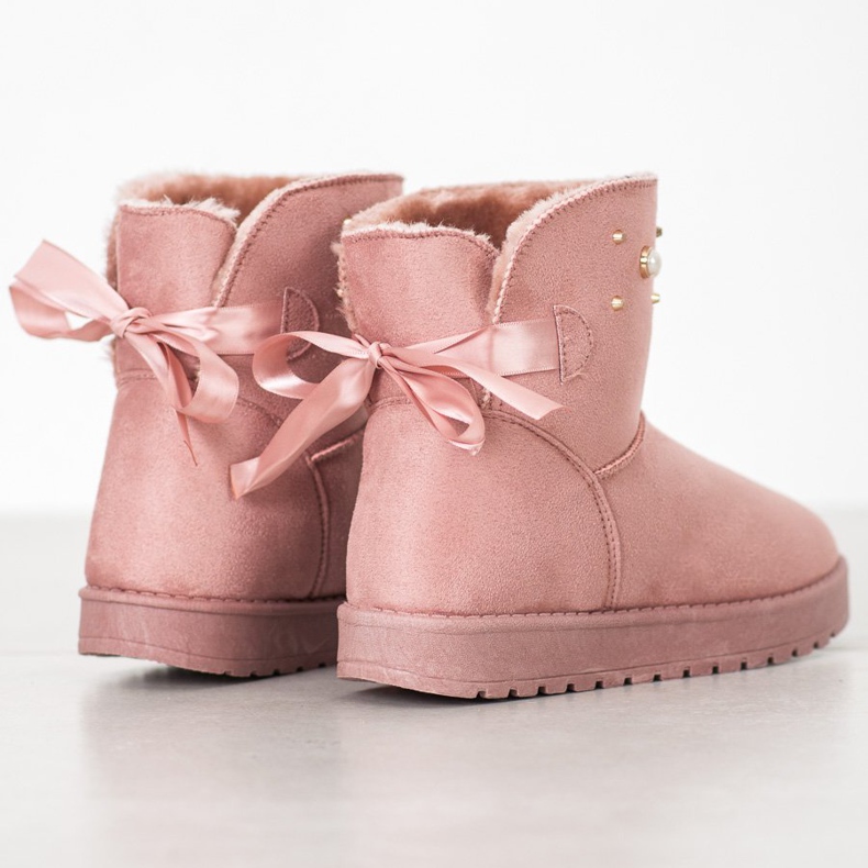 SHELOVET Mukluki med pärlor rosa 1