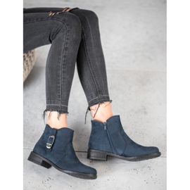 Small Swan Marinblå stövlar i mocka 2