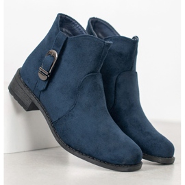 Small Swan Marinblå stövlar i mocka 1