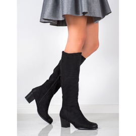 Klassiska stövlar på VINCEZA -hälen svart 1