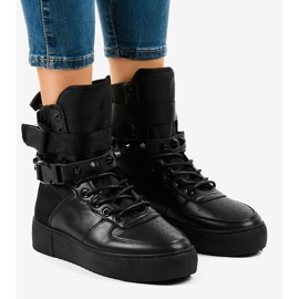 Svarta platta sneakers Y-025H 1