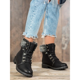 SHELOVET Knutna fällare med päls svart 2