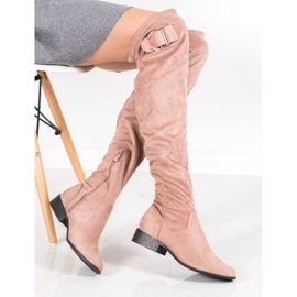 Jumex Eleganta stövlar med spänne rosa 2