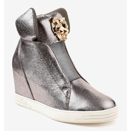 Silverskor på jaguar KLS-105-4 kilklack grå 1