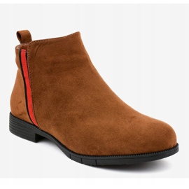 Bruna damskor med päls C08 1