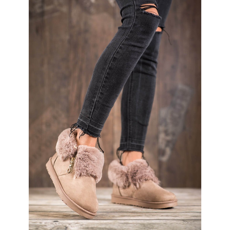 Kylie Låg Mukluki med päls brun 2