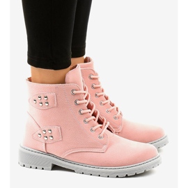 Rosa mocka platta stövlar TL93-4 2