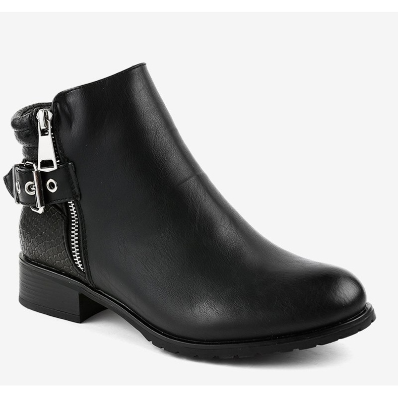 Svarta platta Jodhpur -stövlar KA525SL 1