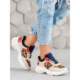 SHELOVET Trendiga sneakers i leopardmönster brun mångfärgad 2