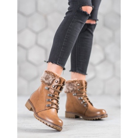 SHELOVET Knutna fällare med päls brun 1