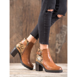 Seastar Snake Print Platform stövlar brun mångfärgad 2