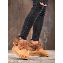 Kylie Låg Mukluki med päls brun 1
